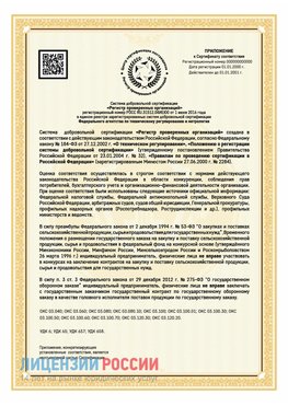 Приложение к сертификату для ИП Путилково Сертификат СТО 03.080.02033720.1-2020